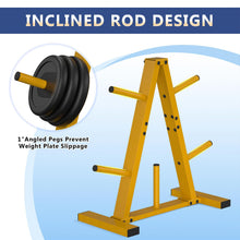 Load image into Gallery viewer, Weight Plate Rack, Weight Tree, 1-Inch Home Gym Storage Stand, Holds 300 lbs-Golden