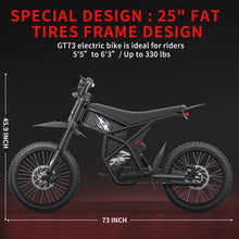 Load image into Gallery viewer, Electric Dirt Bike for Adults - 2500W Motor 37 MPH High-Speed, 25" Fat Tires & Dual Removable Battery (48V-18.2AH*2)
