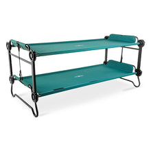 Load image into Gallery viewer, Disc-O-Bed Extra Large Portable Bunk Camping Cots with Carry Bags - Heavy-Duty Indoor or Outdoor Sleeping System, Converts to Bench or Separate Beds, 500 lb Weight Capacity Per Cot, Green