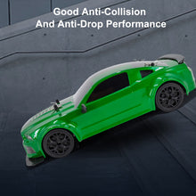 Load image into Gallery viewer, RC Drift Car, 1:14 Remote Control Car, 4WD 30KM/H High Speed RC Racing Car, 2.4GHz Electric Sport Drifting Car with LED Lights, 2 Batteries (Green)