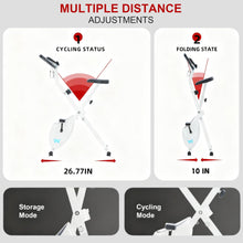 Load image into Gallery viewer, BARWING Folding Exercise Bike Stationary Bikes for Home,3 in 1Exercise Bikes X3-White)