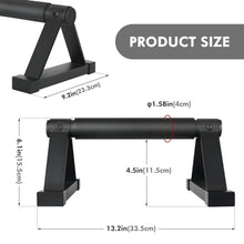 Load image into Gallery viewer, Wood push up bars Parallettes bars Anti-slip Handstand Bars for Calisthenics, Fitness, Floor workouts Solid Wood with Sturdy Metal Bracket, Support 500 lbs