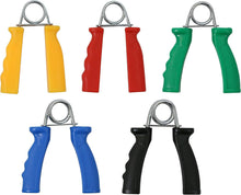 Load image into Gallery viewer, CanDo Hand Grip Exerciser 5 pair set, X-Light - X-Heavy (Yellow, Red, Green, Blue, Black)