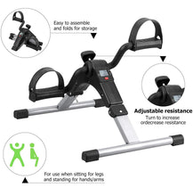 Load image into Gallery viewer, Folding Pedal Exerciser, Mini Exercise Bike Under Desk Bike Foot Pedal Exerciser (Silver)