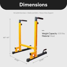 Load image into Gallery viewer, BalanceFrom Steel Frame Multi-Functional Exercise Fitness Dip Stand Station - Yellow
