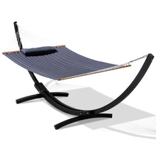 Load image into Gallery viewer, Lazy Daze 13 Ft Double Quilted Hammock with Curved Steel Black Stand