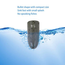 Load image into Gallery viewer, Fishfun Tungsten Bullet Fishing Weights, Insert Free Worm Sinkers, 12 Pack, 1/8oz, Green Pumpkin