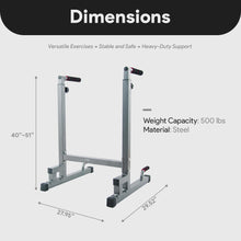 Load image into Gallery viewer, BalanceFrom Steel Frame Multi-Functional Home Gym Exercise Fitness Dip Stand Station - Gray