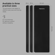 Load image into Gallery viewer, MSPORTS Thick Yoga Mat Premium Non Slip – Extra Comfortable Exercise Mat for Home Workouts, Pilates, Stretching & Gym – Cushioned NBR Foam, Yoga Mat with Strap, for Women & Men (Black, 74.5 x 32 x 0.6 in)