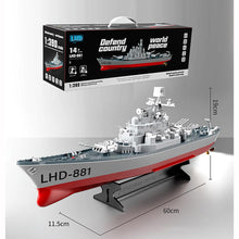 Load image into Gallery viewer, 1/390 Scale RC Warship, RC Military Battleship, RC Boat with 2motor, LED Light, Low Battery Alarm, Automatic Power Off, 2.4GHz RC Cruiser Boat