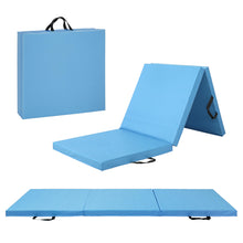 Load image into Gallery viewer, CAP Barbell Folding Exercise Mat – Durable, Anti-Tear, Thick Padding for Fitness, Aerobics, Gymnastics & Home Workouts. 72"L x 24"W x 2"Thick. BLUE