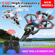 Load image into Gallery viewer, RGIMF RC Planes with Light, Remote Control Airplanes, RC Airplane Fighter Jet (Grey - Plastic)
