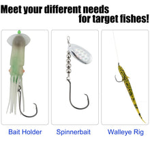 Load image into Gallery viewer, Dr.Fish 100 Pack Octopus Circle Hooks, Saltwater & Freshwater Fishing Hooks, #8-#10/0, Offset, Catfish, Tuna, Striper, Snapper, Bass Fishing 10/0