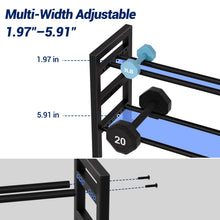 Load image into Gallery viewer, Dumbbell Rack Stand Only 2-Tier 20 IN Length Adjustable Small Weight Rack For Home Gym-Dumbbell Holder