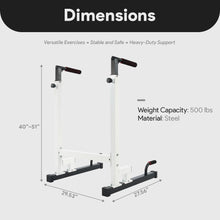 Load image into Gallery viewer, BalanceFrom Multi-Function Dip Stand Dip Station Dip bar - White