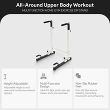 Load image into Gallery viewer, BalanceFrom Multi-Function Dip Stand Dip Station Dip bar - White
