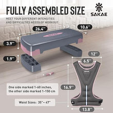 Load image into Gallery viewer, Step Aerobics Platform Set with Weighted Vest & Measuring Tape, Aerobic Steppers for Exercise at Home- Pink Grey