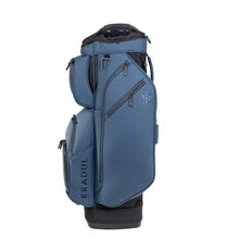 Load image into Gallery viewer, KRADUL - LUX Cart Bag – Lightweight Vegan Leather Golf Cart Bag with Waterproof Pockets, Organized Club Dividers & Cart Strap Tunnel (Blue Steel)