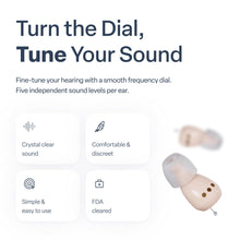 Load image into Gallery viewer, Audien Atom One OTC Hearing Aids - Wireless, Rechargeable, and Comfortable | Clear Sound in a Small, Discreet Design for Seniors & Adults with Hearing Loss