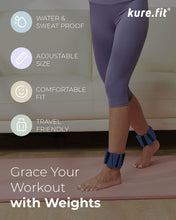 Load image into Gallery viewer, kure.fit Pilates Weight | Wrist & Ankle Weights for Women | Weighted Bangles | 1LB Set of 2-Blue