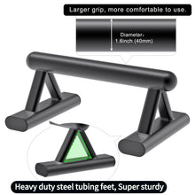Load image into Gallery viewer, SELEWAERE Metal Parallettes Floor Workout Push Up Handles Non-Slip Pushup Bars Handstand Bars for Calisthenic Fitness Sturdy Steel Tubing Structure with Matte Paint Finish, Load up to 600 lbs