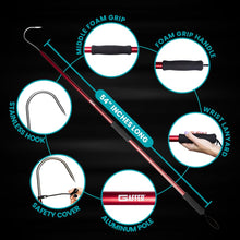 Load image into Gallery viewer, Gaffer Saltwater Fishing Gaff - Fish Gaff Hook - Aluminum Pole - 54" Red