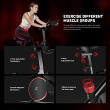 Load image into Gallery viewer, DeerRun Exercise Bike, Indoor Cycling Bike with Adjustable Magnetic Resistance-Black