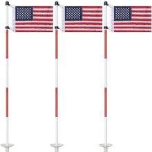 Load image into Gallery viewer, Golf Flagstick 6 ft, 3 Pack Double-Side USA Golf Pin Flag for Putting Green