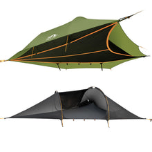 Load image into Gallery viewer, Night Cat Triangle Hammocks 2-Persons: Lay Flat 3 Point Hammock Tent with Bug Net Rainfly 13ft 440 LBS