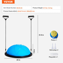 Load image into Gallery viewer, VEVOR 23-inch Half Exercise Ball Trainer, 660 lbs Capacity Balance Ball, Includes Resistance Bands - Particle Blue