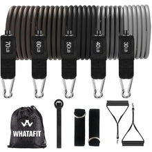 Load image into Gallery viewer, WHATAFIT Resistance Bands, Exercise Bands,Resistance Bands for Working Out, Work Out Bands with Handles for Men and Women Fitness, Strength Training Home Gym Equipment