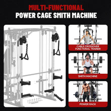 Load image into Gallery viewer, FAGUS H All in One Home Gym System Workout Station with Weight Bench, Black Multi-Function Smithe Machine Power Cage