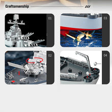 Load image into Gallery viewer, 1/390 Scale RC Warship, RC Military Battleship, RC Boat with 2motor, LED Light, Low Battery Alarm, Automatic Power Off, 2.4GHz RC Cruiser Boat