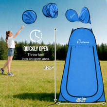 Load image into Gallery viewer, Wolfwise Pop Up Shower Tent for Camping Essentials, Portable Instant Changing Tent with Ventilation Window & Carry Bag, Privacy Dressing Room Bathroom Toilet for Beach & Outdoor, Extra Tall, Blue