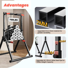Load image into Gallery viewer, DOBESTS Foldable Power Tower Pull Up Bar Dip Station- Black Style 1 - Multifunction Bar