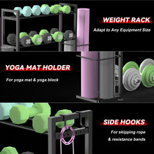Load image into Gallery viewer, 3-Tier Small Adjustable Dumbbell Rack, 450LBS Capacity Home Gym Weight Rack