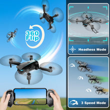 Load image into Gallery viewer, Drone with Camera - Drones for Adults, with 2 Batteries, Carrying Case, Propellers, 1080P HD Foldable Drone with Stable Hover