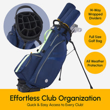 Load image into Gallery viewer, 14-Way Linkslite Waterproof Lightweight Golf Stand Bag (Minted Marine)