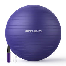 Load image into Gallery viewer, FITMIND_ Extra Thick Exercise Ball Yoga Ball 22in/26in/30in for Workout Pregnancy Stability -Purple