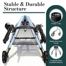 Load image into Gallery viewer, HolyHeal 3 Wheel Walkers for Seniors, Lightweight Rollator Walkers Foldable for Elderly with Cane Hold and Cup Hold, Height Adjustable Aluminum Three Wheel Rolling Walker Mobility Aid, Blue