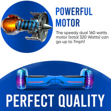 Load image into Gallery viewer, Hoverboard with 6.5" Full Light Up Wheels, Bluetooth Hover Board with Non-slip Footplates, UL2272 Safety Certified (Blue)