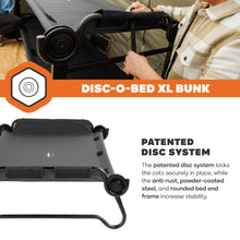 Load image into Gallery viewer, Disc-O-Bed Extra Large Portable Bunk Camping Cots with Carry Bags, Black