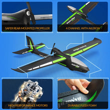 Load image into Gallery viewer, RC Plane, 4CH Remote Control Glider Airplane RTF with 6-Axis Gyro, 3 Modes & Aerobatics Easy to Fly, Black