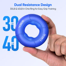 Load image into Gallery viewer, FitBeast Grip Strength Trainer Kit, Digital Grip Strength Tester with Dual-Resistance Ring & Soft Stress Ball for Recovery, Therapy & Hand Strength Improvement (Hand Rehab 3-in-1 Kit)