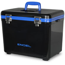 Load image into Gallery viewer, Engel UC19 19qt Leak-Proof, Air Tight, Drybox Cooler and Small Hard Shell Lunchbox for Men and Women in Black with Blue Interior