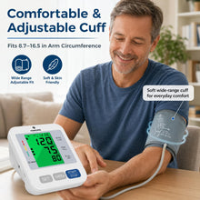 Load image into Gallery viewer, FDA-Cleared Blood Pressure Monitor, Upper Arm, Wide Cuff, Large Display