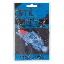 Load image into Gallery viewer, UMT Sea Bass Hi/Lo Saltwater Fishing Rigs 10 Pack, 3/0 Bait Hook, 60lb Heavy Duty Mono, 80lb Swivel & Sinker Loop, Hand Tied for Fluke Porgy Snapper Croaker Sea Trout Tautog Spot Pompano