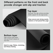 Load image into Gallery viewer, Wimwum Extra Wide Yoga Mat 72" x 32", 11mm Non Slip TPE Exercise Mat with Carrying Strap, Large Workout Mat for Yoga, Pilates, Stretching, HIIT & Home Gym, black