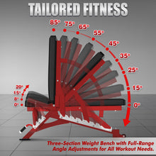 Load image into Gallery viewer, RitFit Adjustable/Foldable Utility Weight Bench for Home Gym, Weightlifting and Strength Training - Bonus Workout Poster with 35 Total Body Exercises