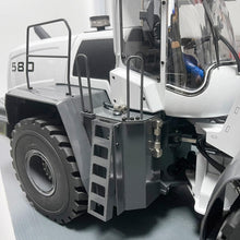 Load image into Gallery viewer, 1/14 RC Hydraulic Wheeled Loader 580 RTR RC Construction Vehicle 4-Way Reversing Valve (White-with-Smoke)